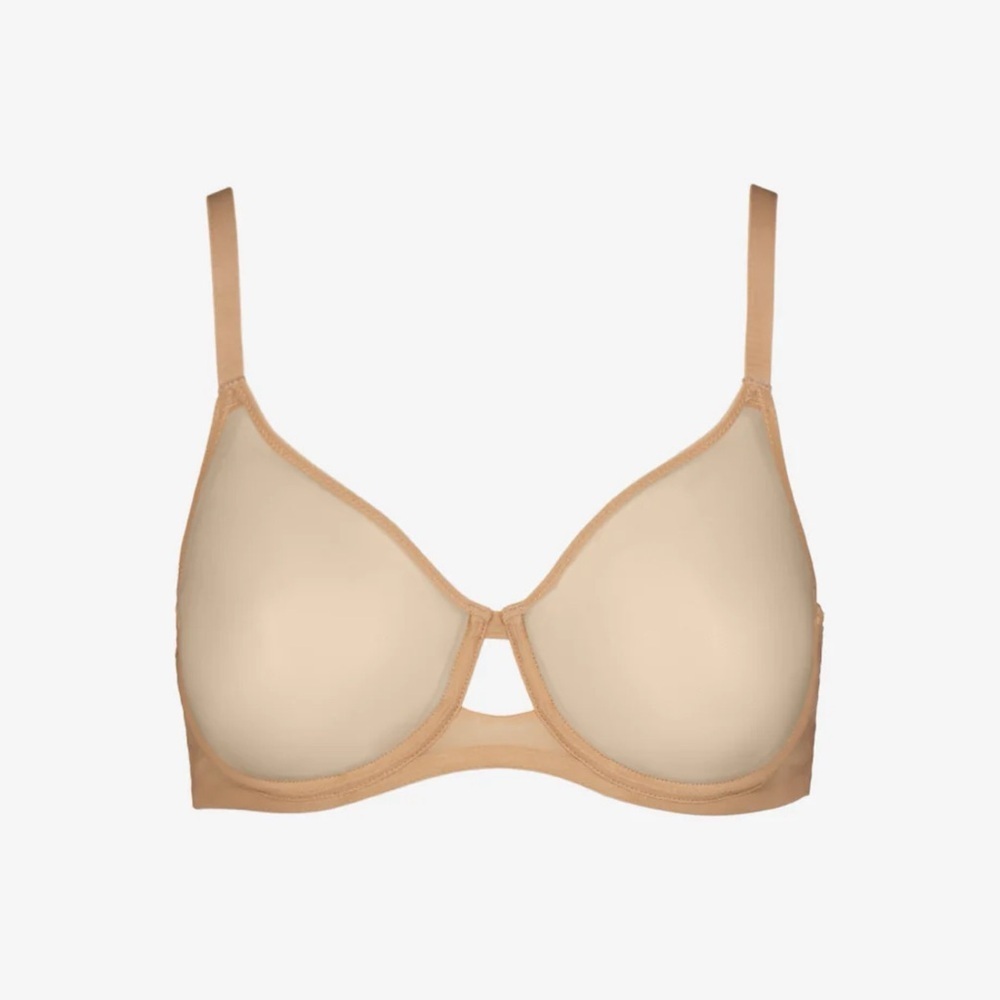 Commando Chic Mesh Full Cup Underwire Bra Beige Nude Size 36DD 36 DD NWT
